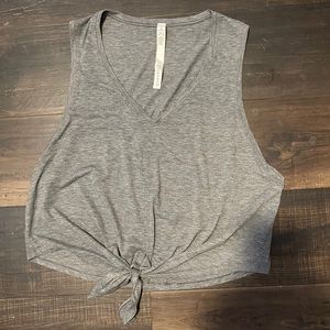WOMENS LULULEMON CROPPED TIE TANK GRAY SZ 8